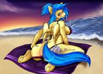  2017 absurd_res anthro beach beach_towel breasts butt clothing equine fan_character female feral hi_res horse looking_at_viewer mammal my_little_pony outside pegasus pony seaside silvia_windmane solo swimsuit theecchiqueen tongue tongue_out underhoof water wide_hips wings 