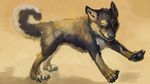 2013 alradeck black_fur blue_eyes brown_fur canine claws digital_media_(artwork) dog feral fur male mammal solo 