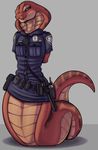  2018 anthro clothing devilbluedragon digital_media_(artwork) female looking_at_viewer naga reptile scalie snake solo 