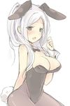  1girl :o blush breasts bunny_ears bunny_girl bunny_tail bunnysuit female_my_unit_(fire_emblem:_kakusei) fire_emblem fire_emblem:_kakusei large_breasts solo teu_(navy) white_hair 