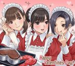  :q alternate_hairstyle anegasaki_nene apron baking_sheet bangs black_hair braid brown_eyes brown_hair buttons cake_pan chocolate chocolate_heart english fingernails frilled_apron frills gradient gradient_background hair_over_one_eye hand_on_another's_shoulder hands_up happy_valentine headdress heart holding kobayakawa_rinko long_sleeves looking_to_the_side love_plus medium_hair mino_tarou mole mole_under_eye multiple_girls official_art open_mouth oven_mitts pastry_bag short_hair smile takane_manaka tongue tongue_out upper_body valentine watermark white_apron 