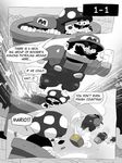  2018 amphibian clothed clothing comic english_text facial_hair fully_clothed galgard hat human jumping male mammal mario mario_bros monochrome mustache nintendo overalls speech_bubble text toad vest video_games warp_pipe 