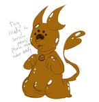  2018 3_fingers 4_toes anthro bulge collar cometchu dialogue digital_drawing_(artwork) digital_media_(artwork) drone english_text eyeless feet foot_fetish hi_res kneeling male mammal nintendo nude open_mouth pok&eacute;mon pok&eacute;mon_(species) raichu rodent rubber shiny simple_background smile solo text toes video_games white_background 