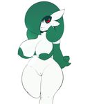  2016 big_breasts breasts female gardevoir hi_res huge_breasts humanoid nintendo not_furry nude plantpenetrator pok&eacute;mon pok&eacute;mon_(species) pussy short_stack simple_background solo video_games white_background 