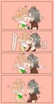  american_beaver_(kemono_friends) animal_ears beaver_ears black-tailed_prairie_dog_(kemono_friends) comic commentary_request french_kiss fur_collar highres kemono_friends kiss multiple_girls nb_(pixiv594732) prairie_dog_ears saliva saliva_trail simple_background tongue translation_request yuri 