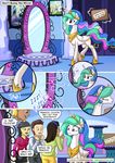  comic digital_media_(artwork) equine female feral friendship_is_magic group hair hooves horn human mammal mirror multicolored_hair my_little_pony mysticalpha princess_celestia_(mlp) purple_eyes winged_unicorn wings 