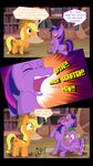  2013 applejack_(mlp) book bookcase comic dialogue dragon english_text equine female feral friendship_is_magic furniture group hair horn inside male mammal multicolored_hair my_little_pony pikapetey scalie spike_(mlp) text twilight_sparkle_(mlp) unicorn 