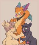  anal balls blush butt erection fellatio gnar_(lol) group group_sex kennen_(lol) league_of_legends male male/male monochromepup oral precum rimming riot_games sex threesome veigar video_games yordle 