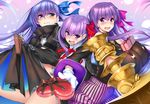  bb_(fate)_(all) bb_(fate/extra_ccc) blue_eyes blush box breasts chocolate chocolate_heart coat commentary_request fate/extra fate/extra_ccc fate/grand_order fate_(series) gift gift_box gloves hair_ribbon heart heart-shaped_pupils large_breasts long_hair meltlilith multiple_girls open_mouth passion_lip piromizu purple_eyes purple_hair ribbon sleeves_past_wrists sweatdrop symbol-shaped_pupils tears valentine white_gloves 