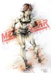  abs absurdres blue_eyes boots boxing_gloves breasts brown_hair character_name cloudy-0w0 commentary copyright_name full_body highres medium_breasts meryl_silverburgh metal_gear_(series) metal_gear_solid midriff navel short_hair shorts sketch solo sports_bra tomboy toned 