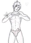  1boy booty_electric erection final_fantasy final_fantasy_xv male_focus penis presenting shirt_lift sketch solo tagme undressing 