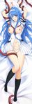  absurdres arms_up bed_sheet black_legwear blue_eyes blue_hair blush breasts choukou_shinki_ixseal dakimakura ellis_xillia eyebrows_visible_through_hair from_above full_body hair_between_eyes hairband highres huge_filesize kneehighs long_hair lying medium_breasts midriff miniskirt navel nipples no_shoes on_back onigirikun open_mouth panties pleated_skirt shirt skirt solo stomach sweatdrop tentacles torn_clothes torn_shirt torn_skirt underwear very_long_hair white_hairband white_panties white_shirt white_skirt 