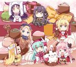  &gt;_o 6+girls abigail_williams_(fate/grand_order) ahoge aqua_hair astolfo_(fate) black_bow black_dress black_hair blonde_hair blue_eyes bow box braid bunny chibi chocolate commentary_request detached_sleeves dress epaulettes eyebrows_visible_through_hair facial_mark fang fate/grand_order fate_(series) forehead_mark fur_trim gift gift_box green_eyes hair_between_eyes hat headdress horns ibaraki_douji_(fate/grand_order) jitome kiyohime_(fate/grand_order) long_dress long_hair looking_at_viewer mandrake multiple_girls nero_claudius_(fate) nero_claudius_(fate)_(all) one_eye_closed oni_horns orange_bow otoko_no_ko pink_hair pointy_ears purple_eyes red_dress rioshi semiramis_(fate) sesshouin_kiara single_braid sleeves_past_wrists smile stuffed_animal stuffed_toy teddy_bear valentine very_long_hair witch_hat yellow_eyes 