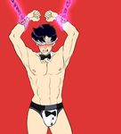  1boy blush booty_electric bulge chains crotch male_focus mask restrained sailor_moon solo solo_focus tagme topless undressing 