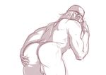  1boy ass booty_electric final_fantasy gloves hat invitation male_focus nude sketch snow_villiers solo tagme testicles 