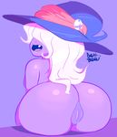  2018 big_butt breasts butt digital_media_(artwork) female ghost hair hair_over_eyes hat huge_butt humanoid long_hair monster_girl_(genre) nintendo nude plump_labia presenting presenting_pussy pussy rear_view sitting smutbooru solo spirit super_smash_bros video_games white_hair wide_hips witch_hat 