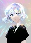  androgynous diamond_(houseki_no_kuni) gem_uniform_(houseki_no_kuni) houseki_no_kuni looking_at_viewer multicolored multicolored_eyes multicolored_hair myon_(tokipi) necktie rainbow_eyes rainbow_hair short_hair solo sparkle upper_body 