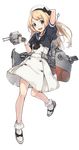  beret blonde_hair blue_eyes dress full_body gloves hat jervis_(kantai_collection) kantai_collection konishi_(koconatu) long_hair machinery mary_janes official_art sailor_dress shoes solo torpedo transparent_background turret white_gloves 