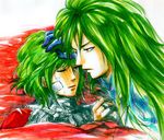  1girl asellus_(saga_frontier) commentary_request green_hair ildon kujou_shin long_hair marker_(medium) medium_hair partial_commentary saga saga_frontier traditional_media 