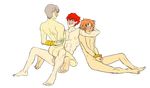  3boys anal ass barefoot booty_electric cum evil_grin feet male_focus masturbation multiple_boys penetration person persona restrained scar sex straddling tagme tape toes yaoi 