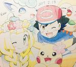  alolan_vulpix lillie_(pokemon) pikachu pokemon pokemon_(anime) pokemon_sm pokemon_sm_(anime) satoshi_(pokemon) 