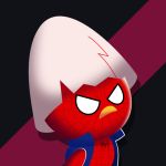  2019 avian bird calimero calimero_(character) chick chicken cosplay digital_media_(artwork) into_the_spider-verse lu9 marvel simple_background spider-man_(series) 