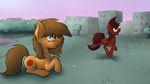  16:9 city digital_media_(artwork) duo earth_pony equine fan_character female feral horse male mammal mars_miner marsminer my_little_pony outside park playing pony tree venus_spring 