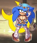  armwear bell big_breasts blush bovine breasts camel_toe cattle circlet cleavage clothed clothing cosplay cow_print crossgender cuisine elbow_gloves female footwear gloves grin hedgehog high_heels legwear lipstick makeup mammal nipple_bulge panties sailor_moon_(series) shoes smile sonic_(series) sonic_the_hedgehog stockings sweat underwear v_sign 