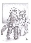  2018 anthro bouncyotter breasts clothed clothing duo female female/female flinters fur hair kandace_(sugarnutz) kangaroo mammal marsupial mustelid nipples nude otter pouch_(anatomy) pussy topless undressing 