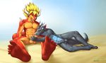  anthro dragon drum_(buddy_fight) duo fellatio male muscular nude oral penis sex 