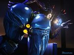  2018 3d_(artwork) butt digital_media_(artwork) female fingers glowing hi_res humanoid machine mammal not_furry nude oberon_(warframe) pinup pose pussy razorsz robot source_filmmaker spread_butt spreading thick_thighs video_games warframe 