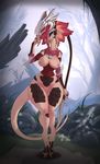  2018 blue_eyes blush bottomless breasts clothed clothing divinity:_original_sin_2 exposed_breasts female hi_res lizard lizard_(divinity) pussy reptile scalie silver723 thick_thighs weapon wide_hips 