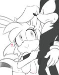  &lt;3 breasts bunnie_rabbot cute duo female hearlesssoul hedgehog lagomorph male mammal nipples penis rabbit shadow_the_hedgehog sonic_(series) sweat 