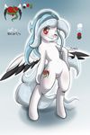  2018 alesarox cutie_mark equine female feral mammal my_little_pony one_eye_closed pegasus red_eyes solo two_tone_wings wild_hearts_(character) wings 
