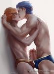  2boys against_wall blush erection eyes_closed fire_emblem frottage handjob kiss male_focus multiple_boys penis penis_grab reddverse tongue topless underwear undressing yaoi 