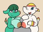  2017 animal_crossing anthro areola big_breasts breasts digital_media_(artwork) double_titfuck duo_focus elephant faceless_male female female_focus green_hair group group_sex hair huge_breasts looking_at_viewer male male/female mammal margie mr.under nintendo nipples one_eye_closed opal_(animal_crossing) open_mouth penis sex simple_background slightly_chubby smile threesome titfuck video_games wink 