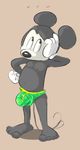  2016 balls bulge clothing da~blueguy disney male mammal mickey_mouse mouse navel nipples penis rodent solo underwear 