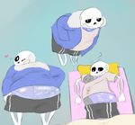  &lt;3 2017 ? animated_skeleton bone cuddling da~blueguy humanoid male not_furry overweight overweight_male sans＿(undertale) skeleton solo undead undertale video_games 