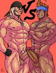  2boys abs bara erection final_fantasy final_fantasy_x male_focus multiple_boys muscle nude pecs penis snow_villiers wakka yaoi 