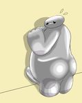  2016 baymax big_hero_6 butt da~blueguy disney looking_at_viewer male not_furry penis slightly_chubby sweat 