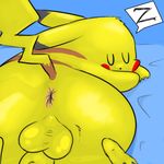  2017 anus backsack balls butt da~blueguy male nintendo penis pikachu pok&eacute;mon pok&eacute;mon_(species) sleeping solo video_games 