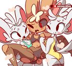  3girls animal_ears artist_name ass black_bra black_eyes black_legwear black_panties black_sclera blush bra breasts bunny_ears bunny_tail cameltoe diives female furry hair_tie hand_up legs_held_open leotard logo lopunny medium_breasts mega_lopunny mega_pokemon minccino multiple_girls no_humans one_eye_closed open_mouth panties pantyhose patreon patreon_username personification pokemon pokemon_(creature) pokemon_bw pokemon_dppt red_eyes shirt sideboob simple_background sleeveless sleeveless_shirt small_breasts spread_legs standing steam sweat tail teeth thighhighs torn_clothes torn_legwear underwear watermark white_background wink yellow_leotard yuri 