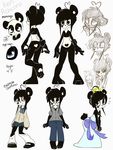  &lt;3 &lt;3_eyes 2012 anthro bear briskby clothing exotic_pupils female gown ken_ashcorp kenny_(kenashcorp) mammal miniskirt model_sheet panda sketch_page skirt solo 