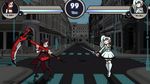  crossover game_mechanic lab_zero_games roosterteeth ruby_rose rwby skirt skullgirls sword weapon weiss_schnee white_hair 