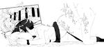  1girl bar_censor bracelet censored commentary_request cross-section doggystyle face_in_pillow greyscale hetero highres jewelry monochrome original penis pillow pillow_grab profile sex short_hair sketch skirt skirt_lift topless torigoshi_crow translation_request vaginal 