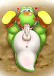  &lt;3 7nulls anus balls blush butt foreskin male mario_bros nintendo penis precum saliva solo spread_legs spreading tongue tongue_out uncut video_games yoshi 