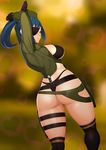  ass blue_hair breasts eyepatch large_breasts leona_heidern shiory snk_heroines:_tag_team_frenzy the_king_of_fighters 