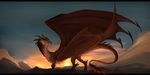  2016 ambiguous_gender ankard black_bars day detailed_background digital_media_(artwork) dragon feral outside scalie sky solo standing western_dragon 