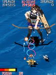  1girl aircraft bit_(r-type) black_hair bow_(weapon) force_(r-type) gameplay_mechanics hai_to_hickory kaga_(kantai_collection) kantai_collection military ocean p-38_lightning r-type side_ponytail weapon 