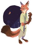  2018 anthro barefoot canine clothed clothing disney fox fur hi_res male mammal nick_wilde simple_background yasiplay zootopia 
